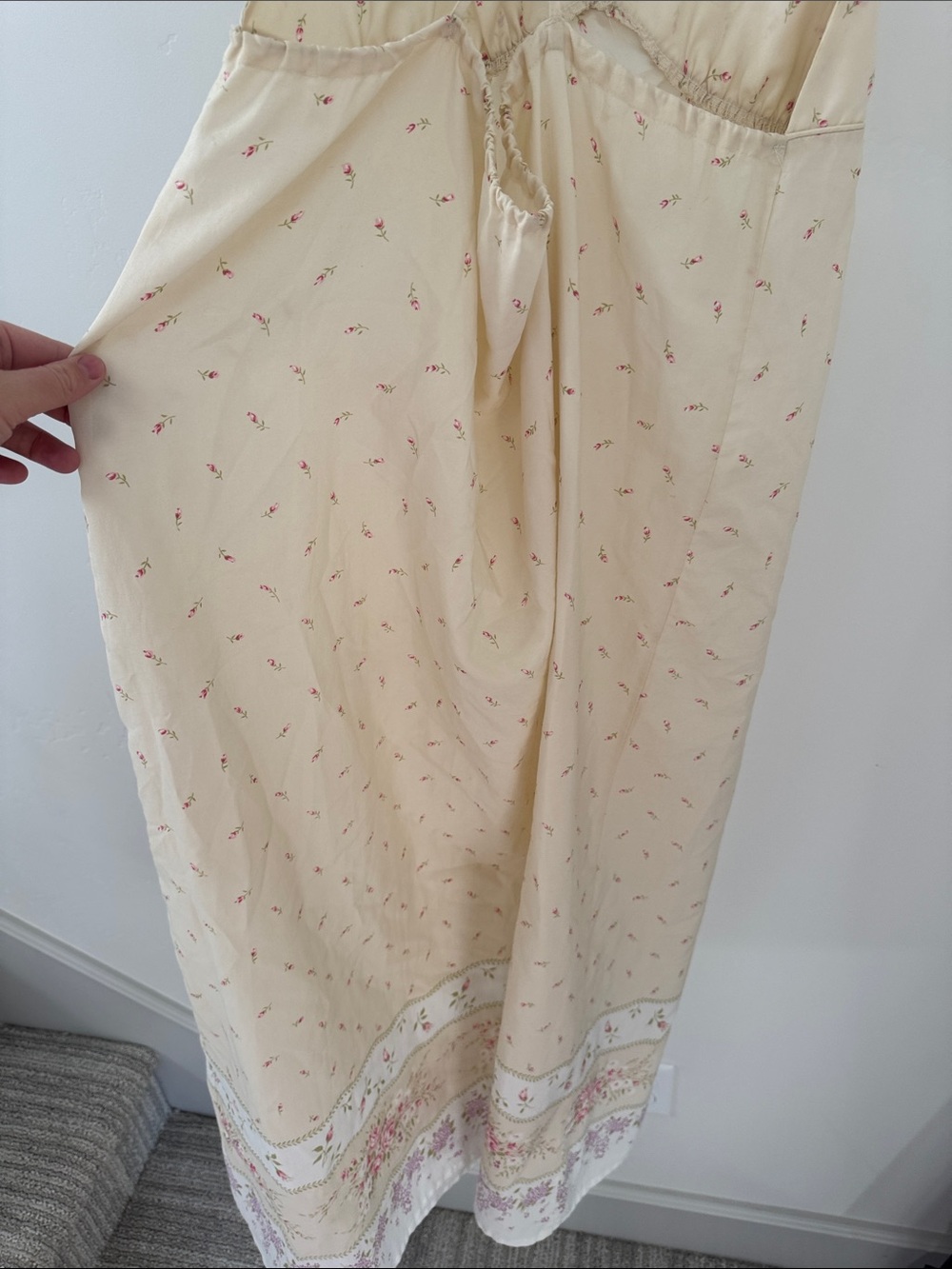 Vintage Floral Slip Dress Cottagecore Nightgown Rosebud Print romantic maxi - Picture 8 of 9